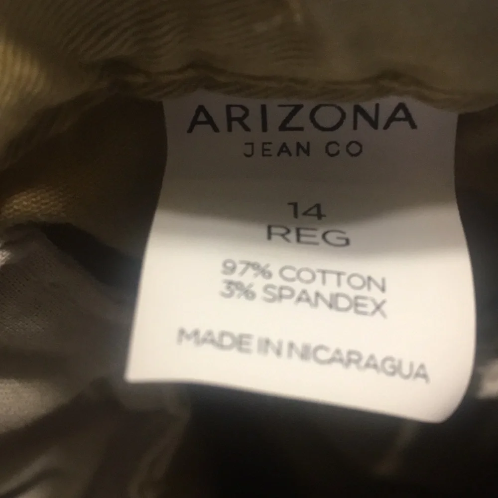 ARIZONA JEAN CO TAN PANTS SIZE 14 REGULAR STRAIGHT LEG